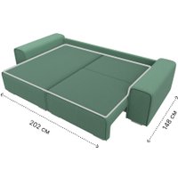 Угловой диван Лига диванов Лига-029 левый 121934L (рогожка амур зеленый)