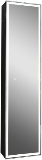 

Континент Шкаф-пенал Mirror Box Black Led 40х160