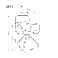 Стул с подлокотниками Halmar K574 (серый)