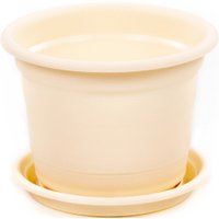 Кашпо Полесье Ксения №4 с поддонником 07374 (1.25 л, кремовый)