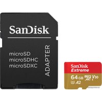 Карта памяти SanDisk Extreme microSDXC SDSQXA2-064G-GN6MA 64GB (с адаптером)