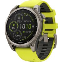 Умные часы Garmin Fenix 8 Solar, Sapphire 47мм (титановый серый с желтым ремешком)