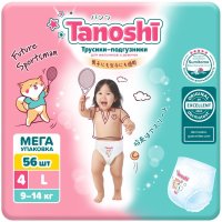 Трусики-подгузники Tanoshi Baby Pants L 9-14 кг (56 шт)