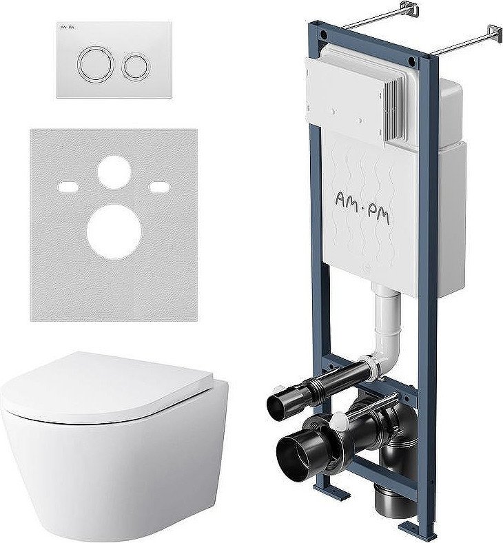 Унитаз подвесной AM.PM ErgoFit Sense FlashClean IS110101.741701 (с сиденьем)