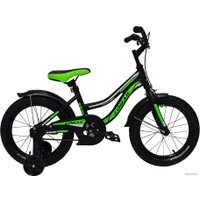 Детский велосипед Lorak Junior 16 Boy (черный/зеленый матовый)