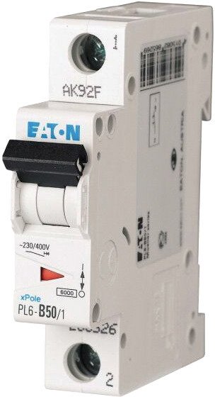 

Выключатель автоматический Eaton PL6 1P 50А С 6кА 1M 286538