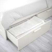 Кровать Ikea Бримнэс 200x180 (белый, леирсунд) 393.986.12