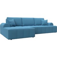 Угловой диван Лига диванов Лига-080 угол левый 134743L (рогожка Амур 10 голубой)