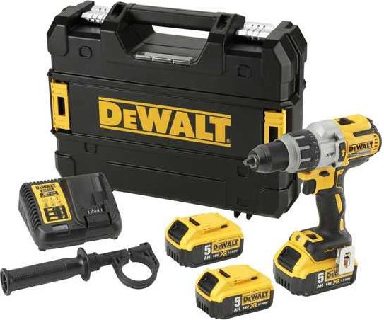 

Ударная дрель-шуруповерт DeWalt DCD996P3 (с 3-мя АКБ 5 Ач, кейс)
