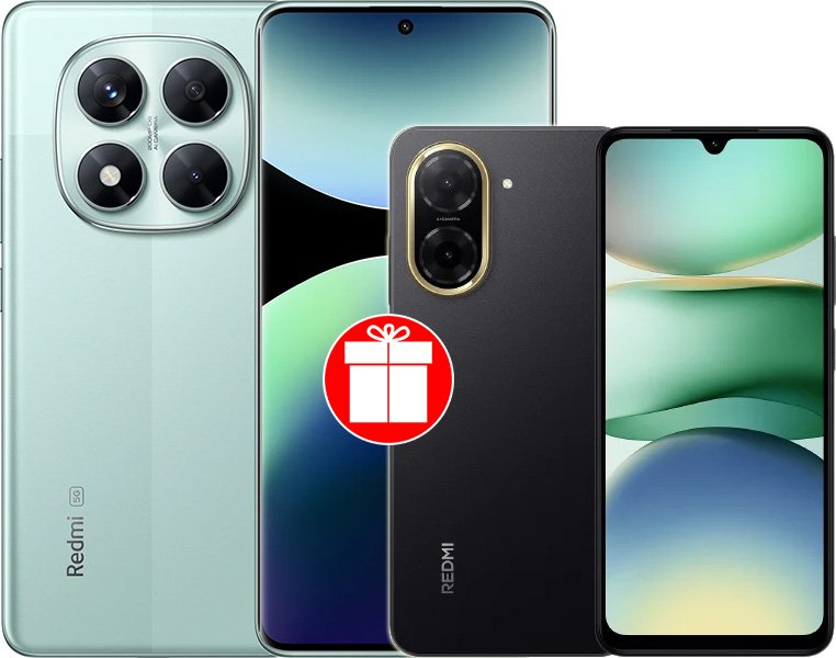 

Телефон Xiaomi Redmi Note 14 Pro 5G 12GB/256GB международная версия (зеленый) + смартфон Xiaomi Redmi A5 3GB/64GB (полуночный черный) по акции