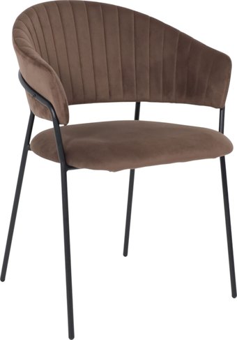 Стул с подлокотниками Алвест AV 433 (шоколадный бархат Confetti chocolate/черный)