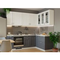 Готовая кухня МК Стиль Chalet 2.3x1.6 м (ясень дип белый/графит структурный)