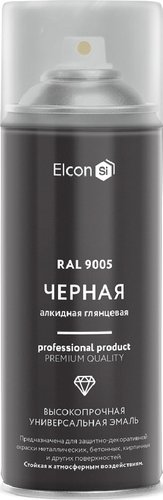 Эмаль Elcon Универсальная алкидная RAL 9005 0.52 л (глянцевый черный)