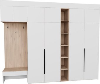 Стенка Рэйгрупп Рэй P245-B11-3-EBE В11-3 (дуб элисон/белый премиум)