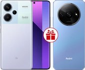 Redmi Note 13 Pro+ 5G 12GB/512GB с NFC международная версия (фиолетовое сияние) и Redmi A3 3GB/64GB (звездный синий) по акции