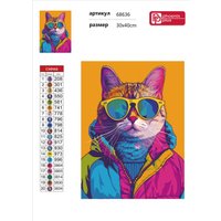 Алмазная мозаика  Феникс+ Яркий кот 68636