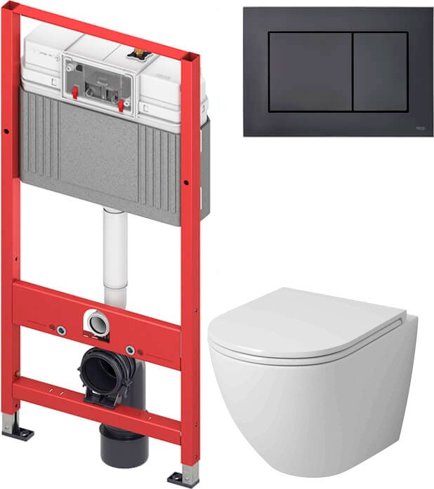 Унитаз подвесной Grossman GR-4455SQ + TECE 9400414 (с сиденьем, с кнопкой)