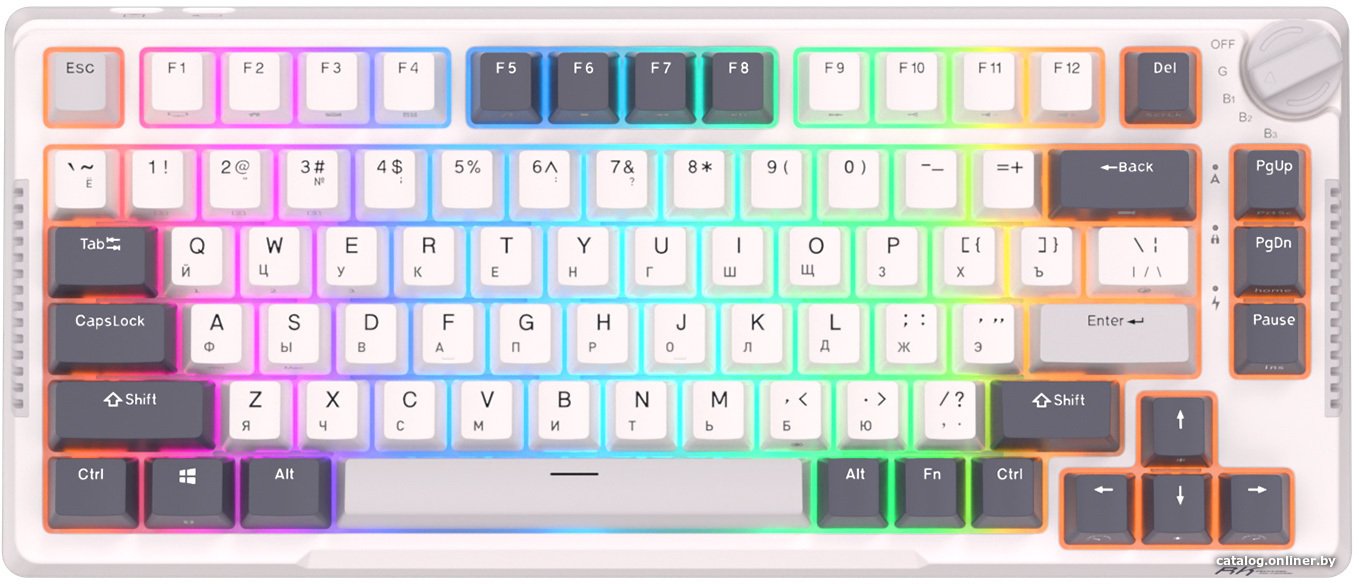 Клавиатура Royal Kludge RK-H81 RGB White Night (RK Cyan)
