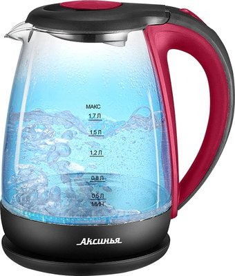 Электрический чайник Аксинья КС-1040 (красный/черный)