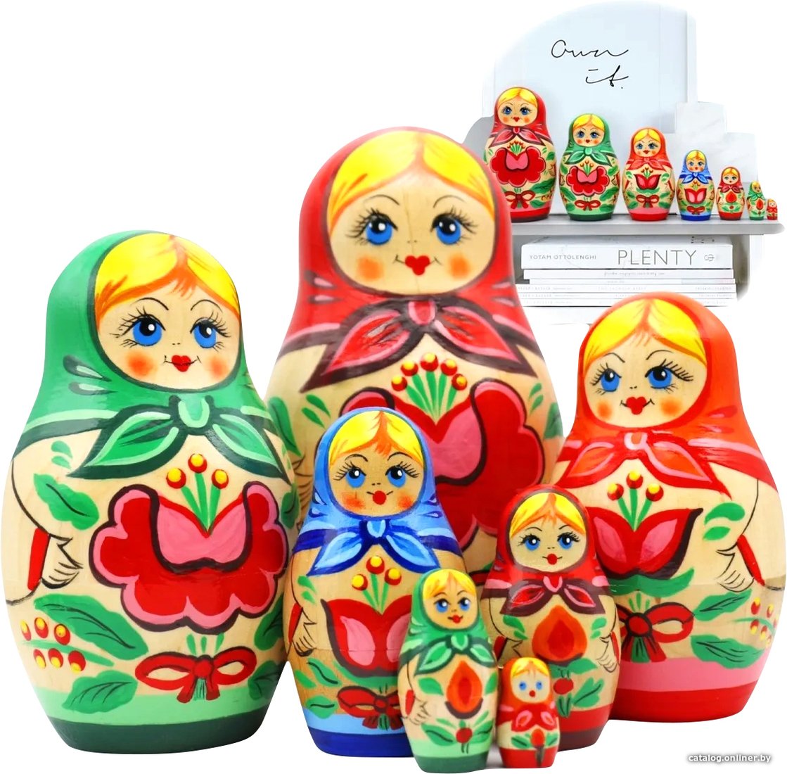 Развивающая игрушка Брестская Фабрика Сувениров Набор традиционных матрешек с дизайном первых изготовленных на фабрике (набор 7 шт)