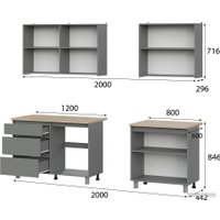 Готовая кухня NN мебель Денвер 2.0м (графит серый/дуб сонома) в Борисове
