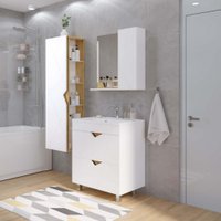  Doratiz Шкаф-пенал Фьорд 40 L 2712.303 (дуб бунратти/белый,с подвесной)