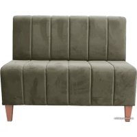 Диван Brioli Руди полоса двухместный (микровелюр, В10 серо-коричневый)