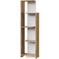 Стеллаж Горизонт Лайт 1400 (белый/крафт золотой)