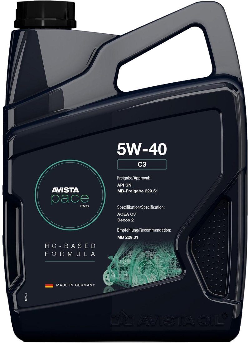 

Моторное масло Avista pace EVO C3 5W-40 5л