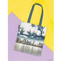 Сумка шоппер JoyArty Небоскребы на острове ткань под лен bsh_3482