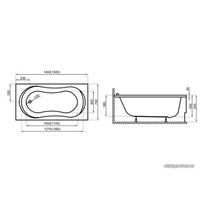 Ванна Polimat GRACJA 150x70 с ножками