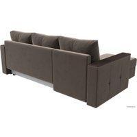 Угловой диван Лига диванов Валенсия Лайт левый (велюр, коричневый)