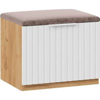 Тумба для обуви Трия Хилтон Исп.2.1 с подушкой (дуб крафт золотой/белый матовый)