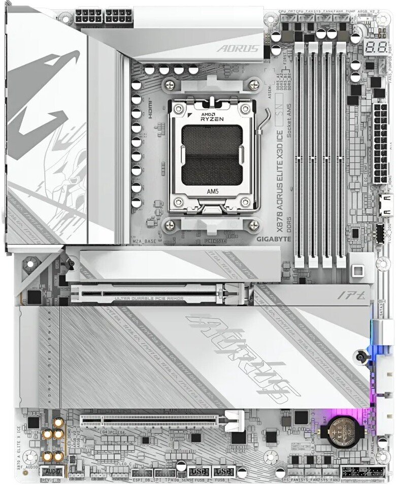 

Материнская плата Gigabyte X870 Aorus Elite X3D Ice