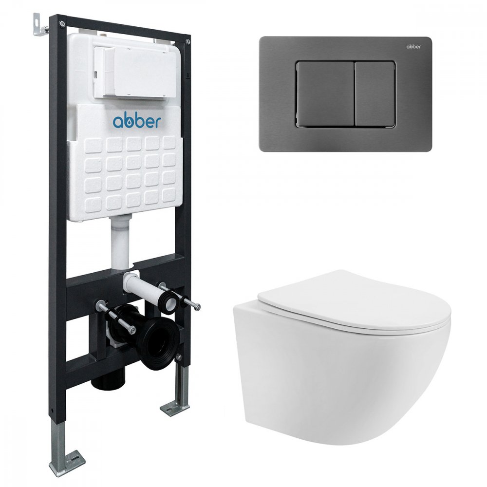 

Унитаз подвесной Abber Bequem AC1100T-AC0105-AC0120NG (с кнопкой смыва)