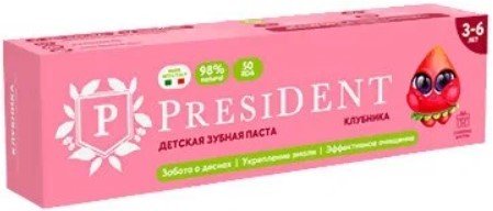 

Зубная паста PresiDent 3-6 Клубника (50 RDA) 43 г