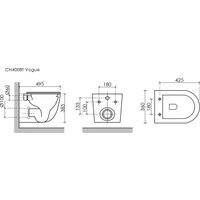 Унитаз подвесной Ceramica Nova Vogue CN4008T (белый, с креплением и сиденьем)