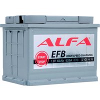 Автомобильный аккумулятор ALFA EFB 60 R (60 А·ч)