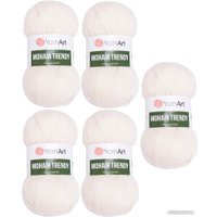 Набор пряжи для вязания Yarnart Mohair Trendy 1003 (молочный, 5 шт)