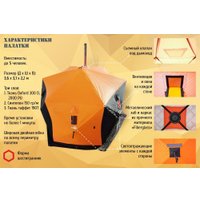 Палатка для зимней рыбалки Ex-Pro Winter Юрта 7EXUBO (черный/оранжевый) в Гомеле
