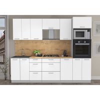 Готовая кухня Интерлиния Мила Лайт 2.6 ВТ (белый платинум/белый платинум/дуб бунратти)