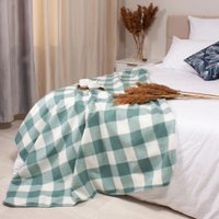 Плед Casa Conforte London 170x200 6155406 (клетка зеленая)