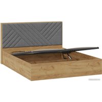 Кровать Трия Хилтон универсальная тип 1 с ПМ 160x200 (дуб крафт золотой/велюр серый)