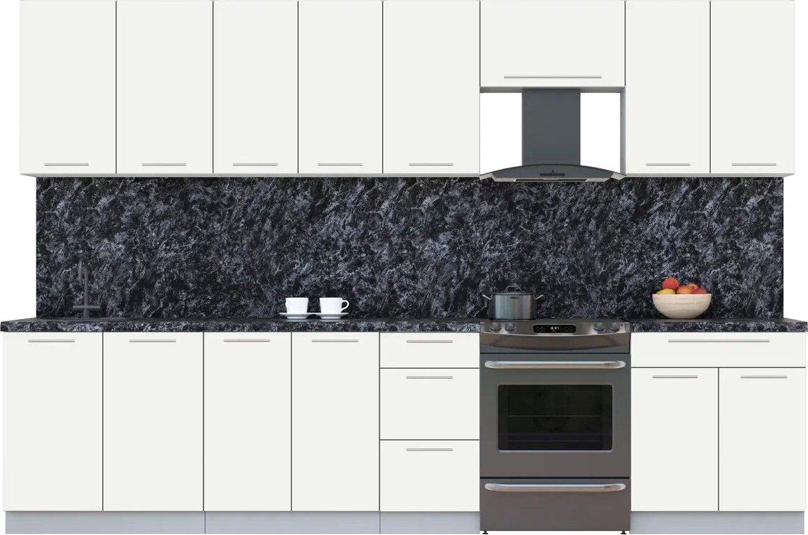 

Кухонный модуль Интерлиния Мила Пластик 3.2 А (зефирный/зефирный/кастилло темный)