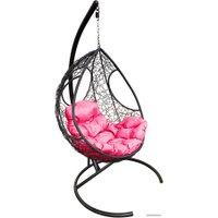 Подвесное кресло M-Group Долька 11150408 (черный ротанг/розовая подушка)