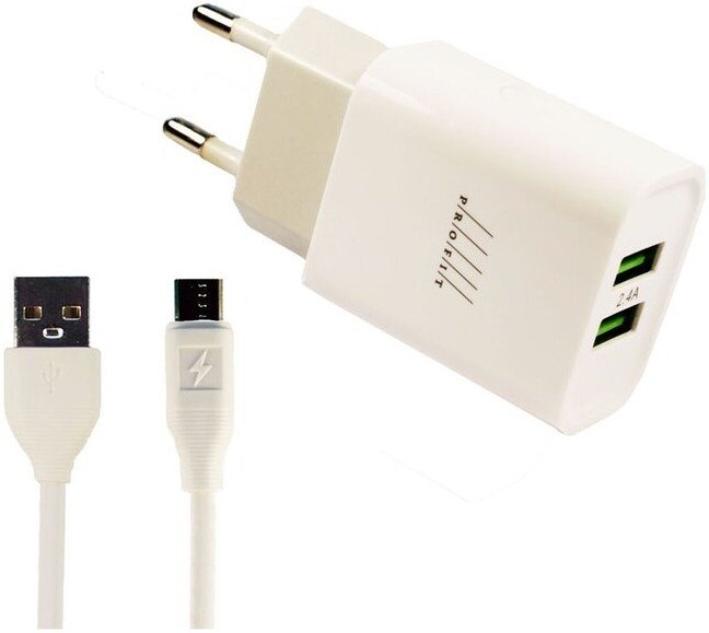 Сетевое зарядное Profit ES-D47 USB Type-C (белый)