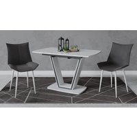 Кухонный стол Трия Дели тип 1 (белый глянец/стекло матовое белый мрамор)