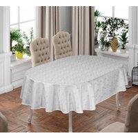 Скатерть DO&CO Karanfil Овальная 160x220 12225 (белый)