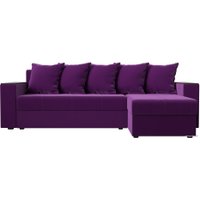 Угловой диван Лига диванов Дубай лайт правый 114171 (микровельвет фиолетовый)