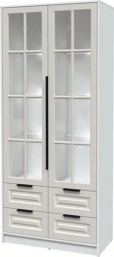 

Шкаф-витрина Интерлиния Концепт КТ-ШВ2 с подсветкой Деко (белый платинум/кашемир)